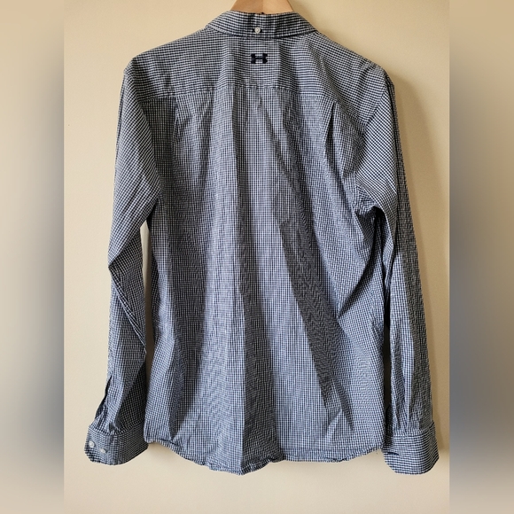 Under Armour Fitted plaid button down long sleeve shirt sz Large - Picture 6 of 7